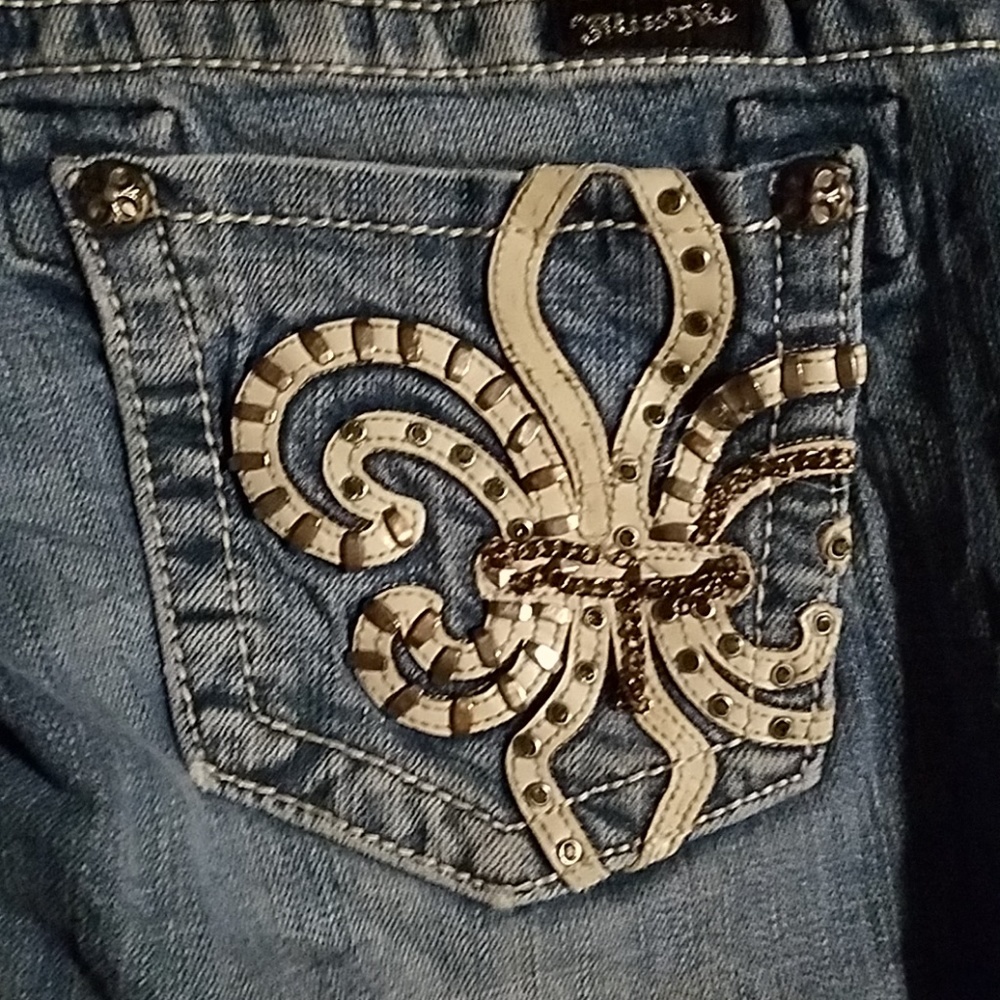 Miss Me Boot Size 28 Jeans Fleur de Li